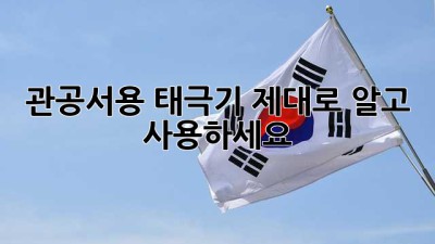관공서용 태극기: 제대로 알고 사용하세요